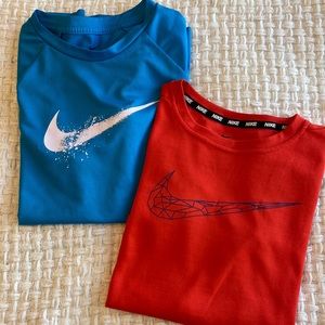 Two Nike Boys Dri-Fit Shirts.